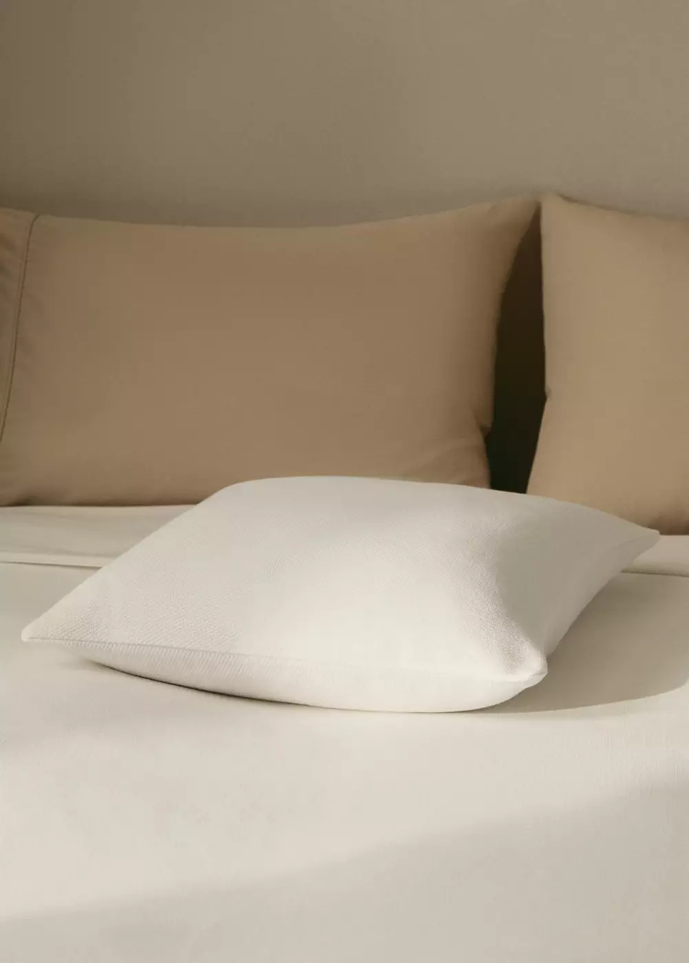Housse de coussin pour lit coton finition ourlet 50x50 cm, MANGO HOME