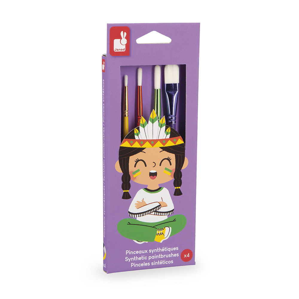 Kit De 4 Pinceaux Synthétiques, JANOD
