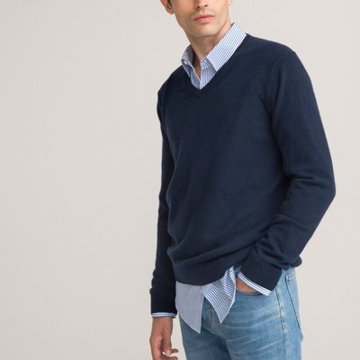 Pull col V en cachemire, made in Europe LA REDOUTE COLLECTIONS