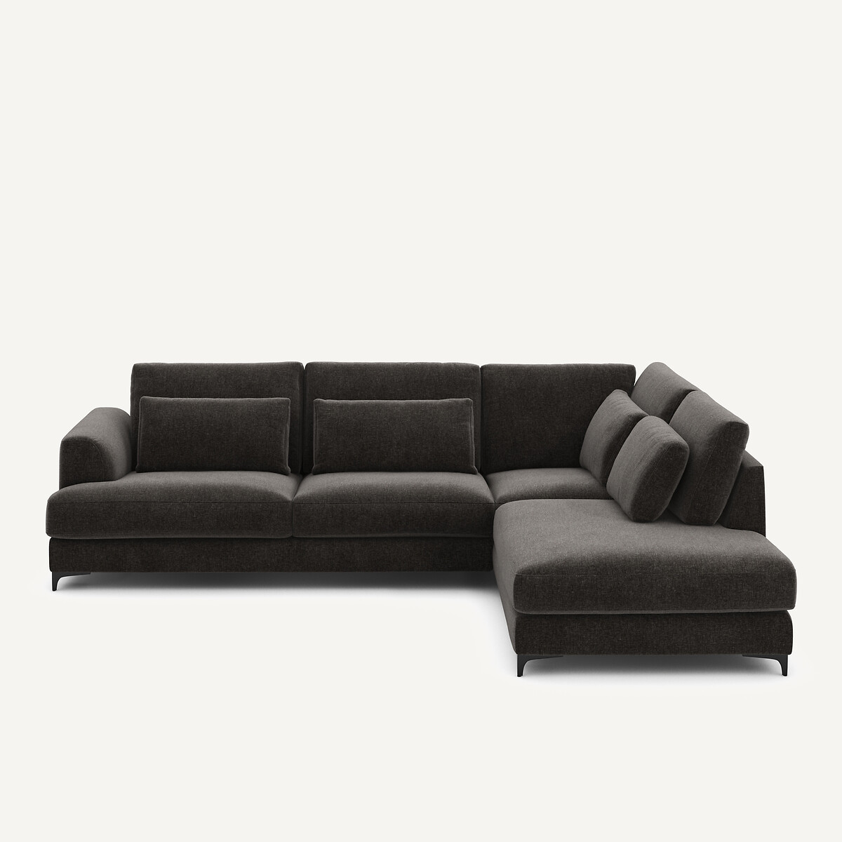 Canapé angle droit convertible, en velours chenille, Marsile, AM.PM