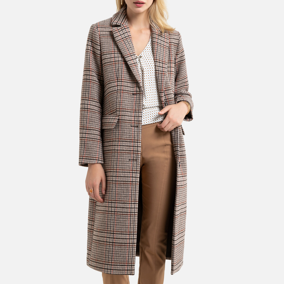 long checked jacket