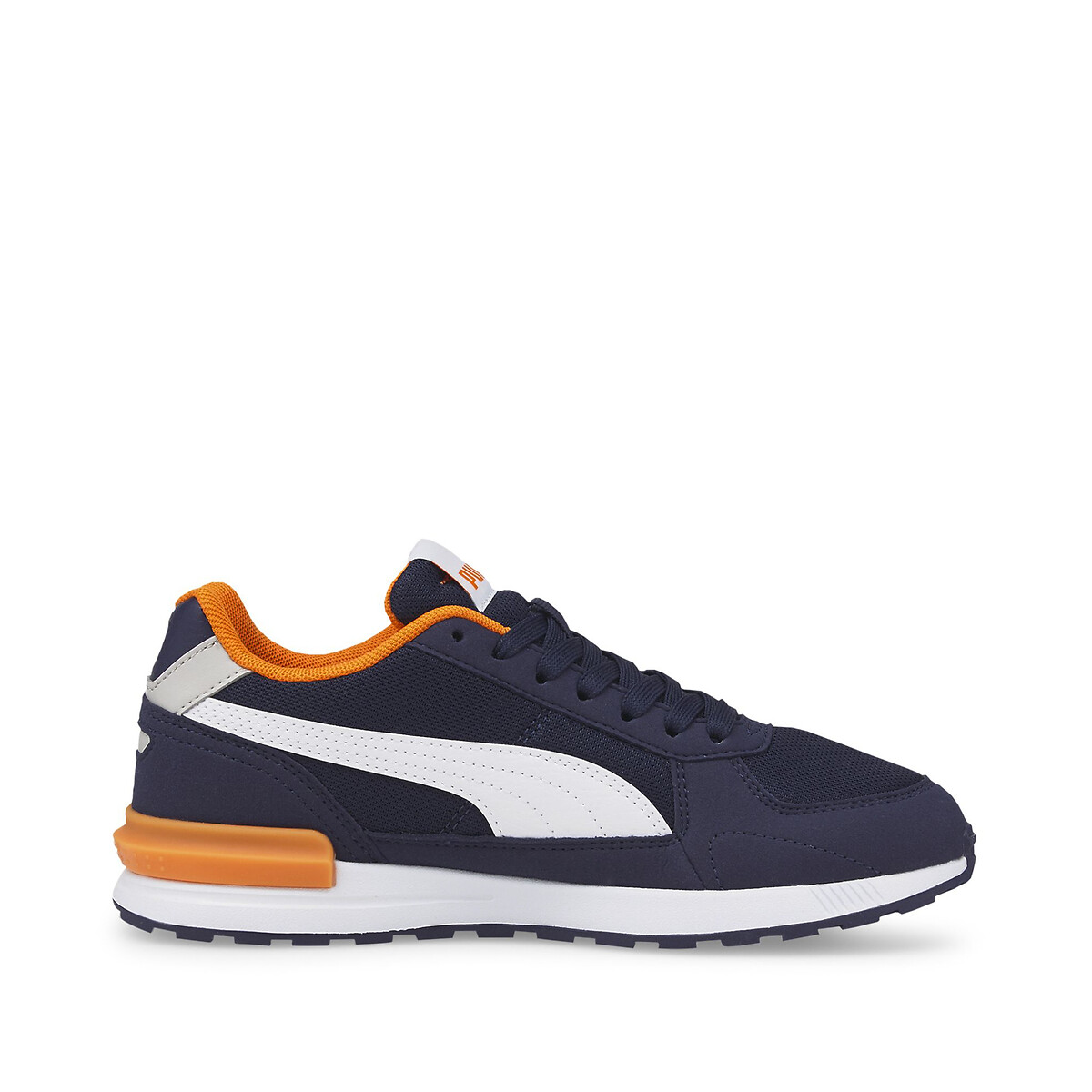 navy blue and orange pumas