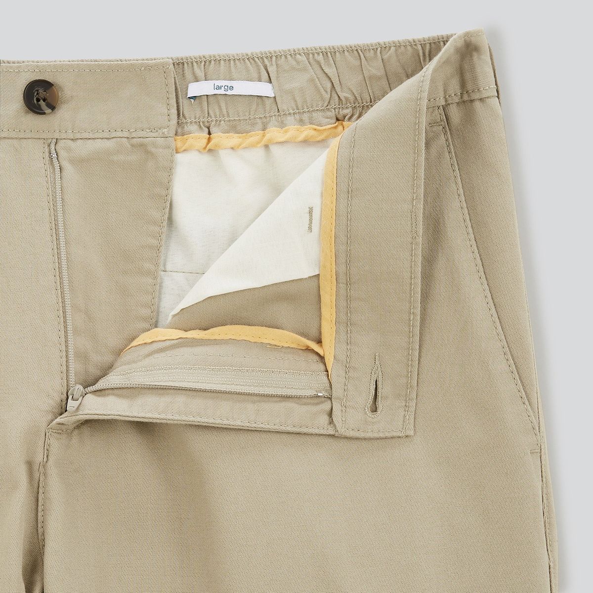 Pantalon chino large coton léger beige Jules