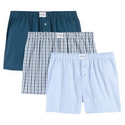 3er-Pack Boxershorts, 100% Baumwolle LA REDOUTE COLLECTIONS