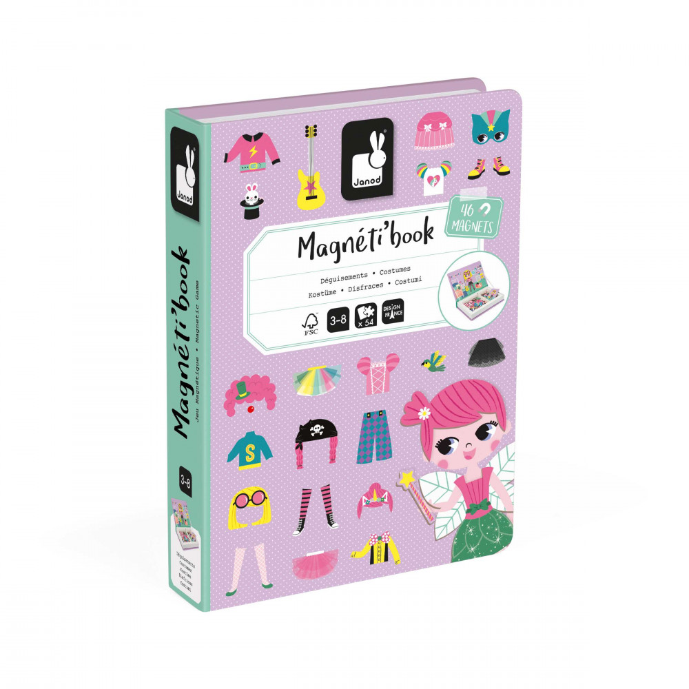Magnéti'book Déguisements Fille, 46 Magnets, JANOD