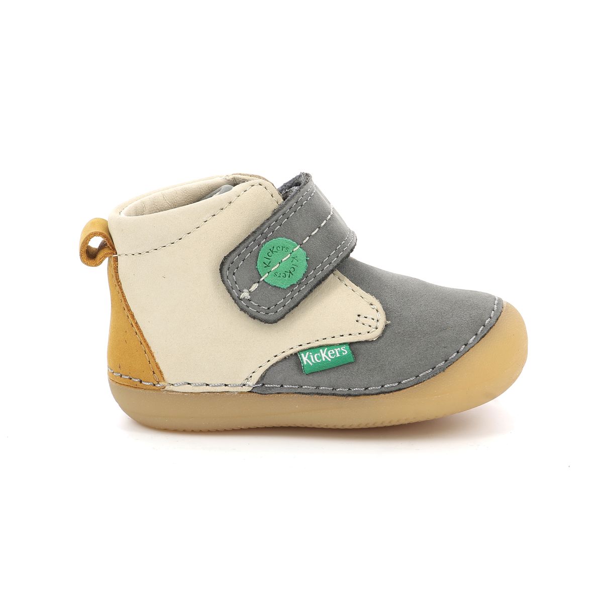 Bottillons cuir sabilo beige gris jaune Kickers La Redoute