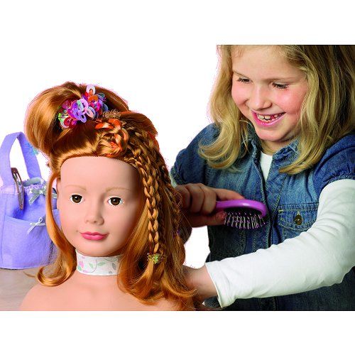 Tête de poupée à coiffer + accessoires coiffure