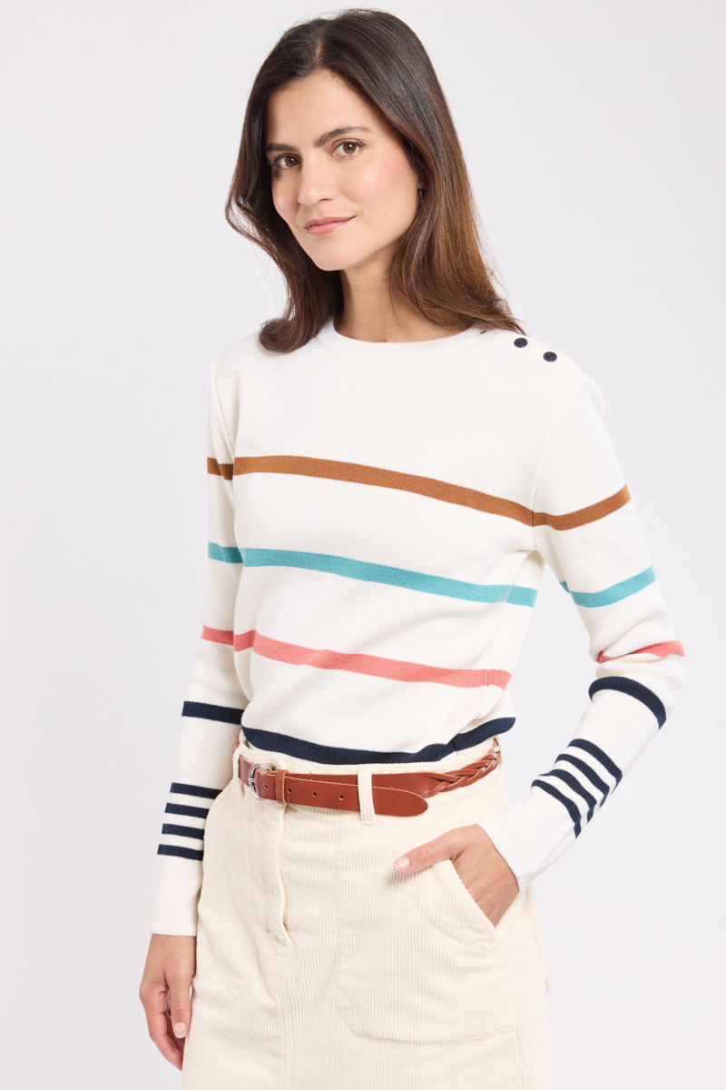Pull marin rayé en Laine DEAUVILLE, ARMOR-LUX