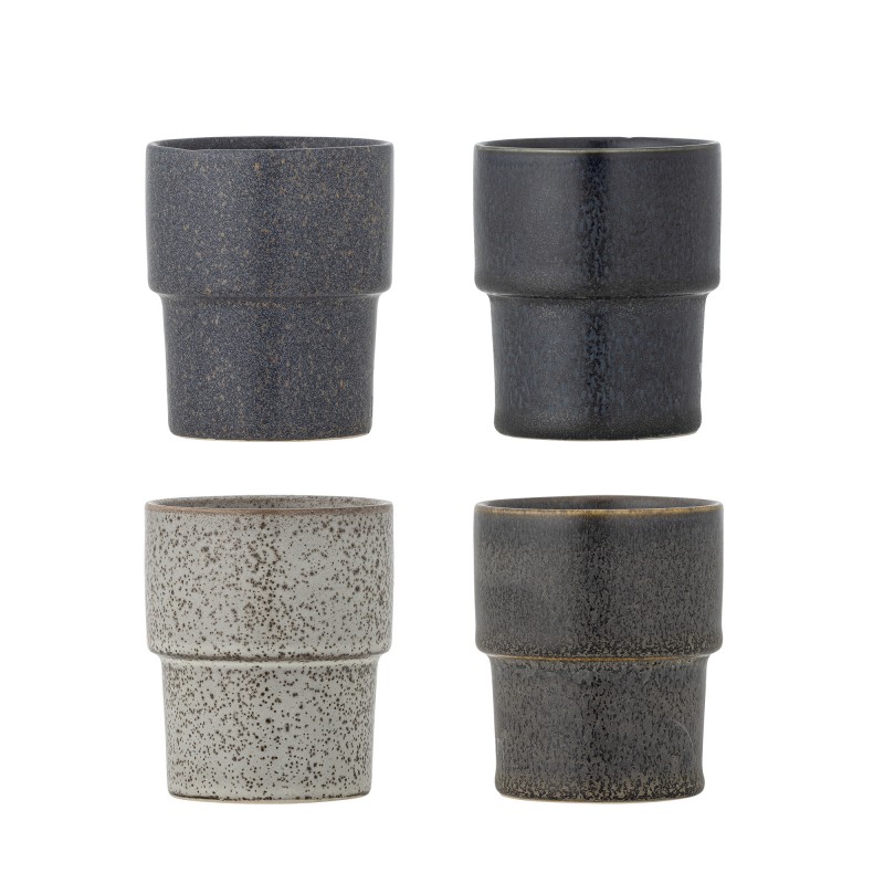 Tasse à café design grès Ewan set de 4, BLOOMINGVILLE