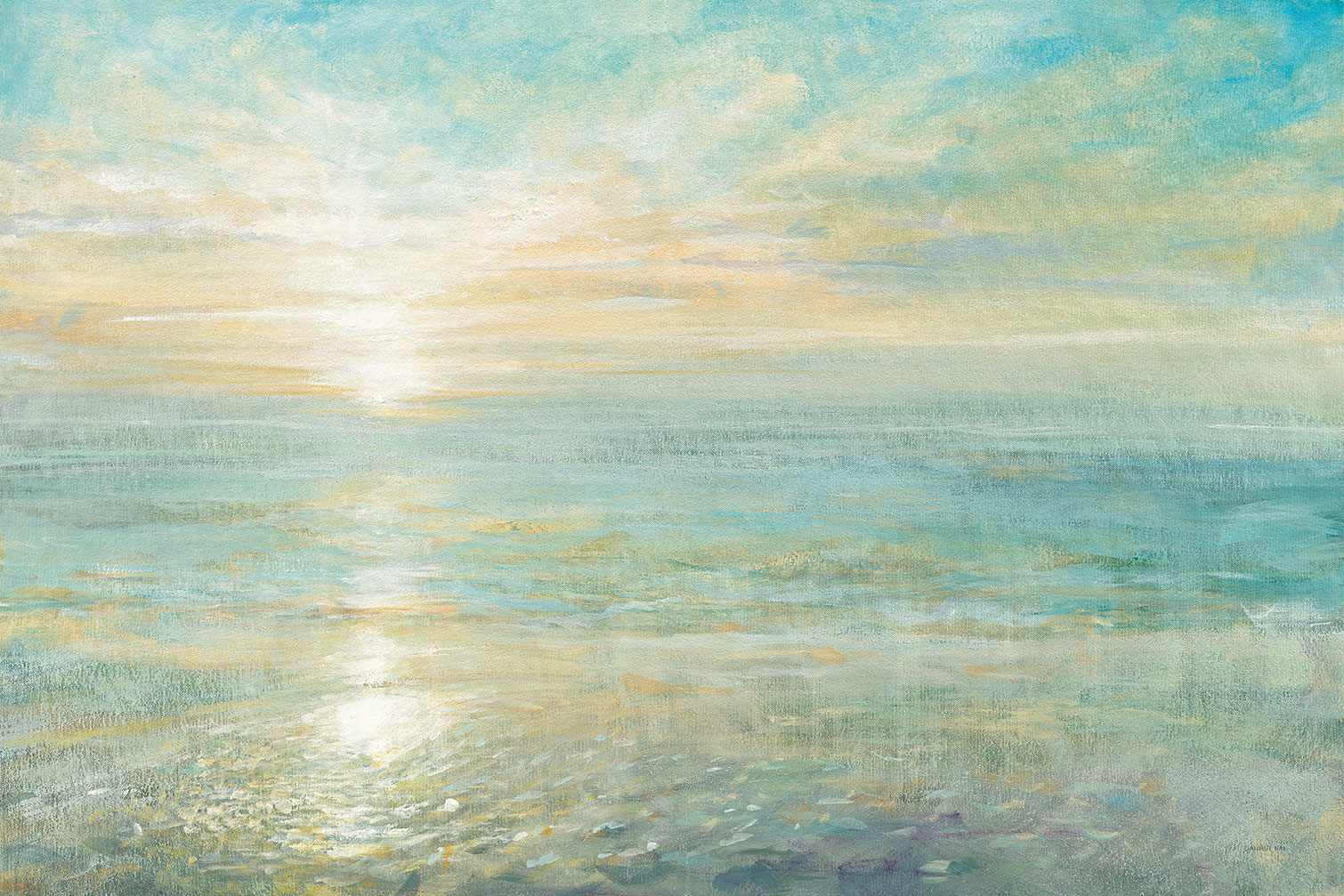 Tableau moderne soleil sur l'azur, HEXOA