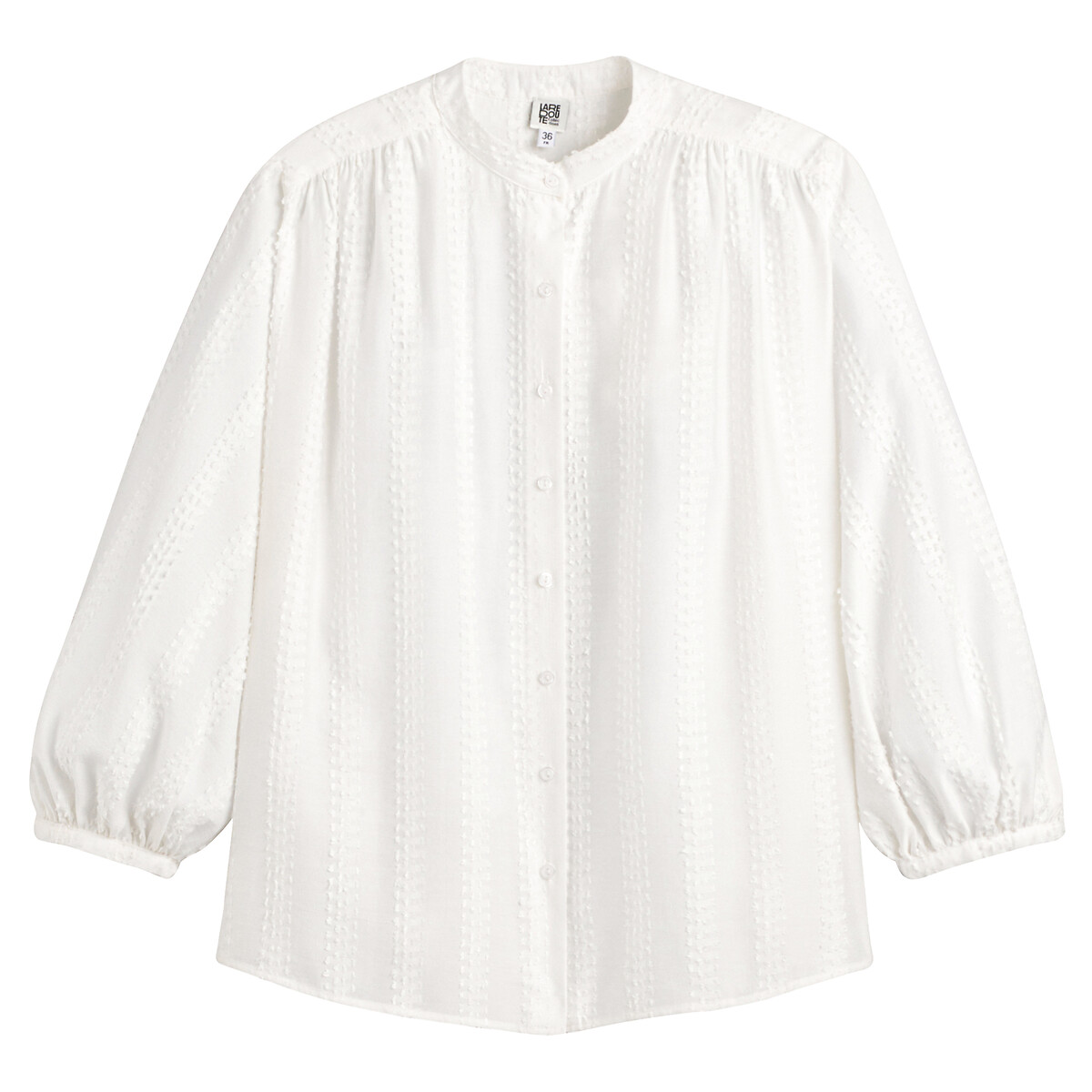 Mandarin Collar Shirt, Balloon Sleeves, LA REDOUTE COLLECTIONS