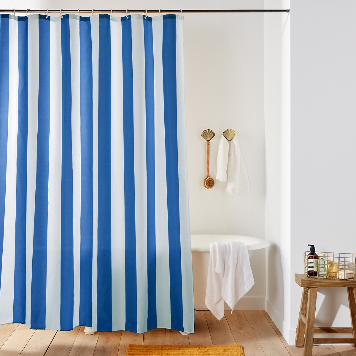 Rideau de douche, 240 x 200 cm, grands draps, toile, double ourlet,  textile