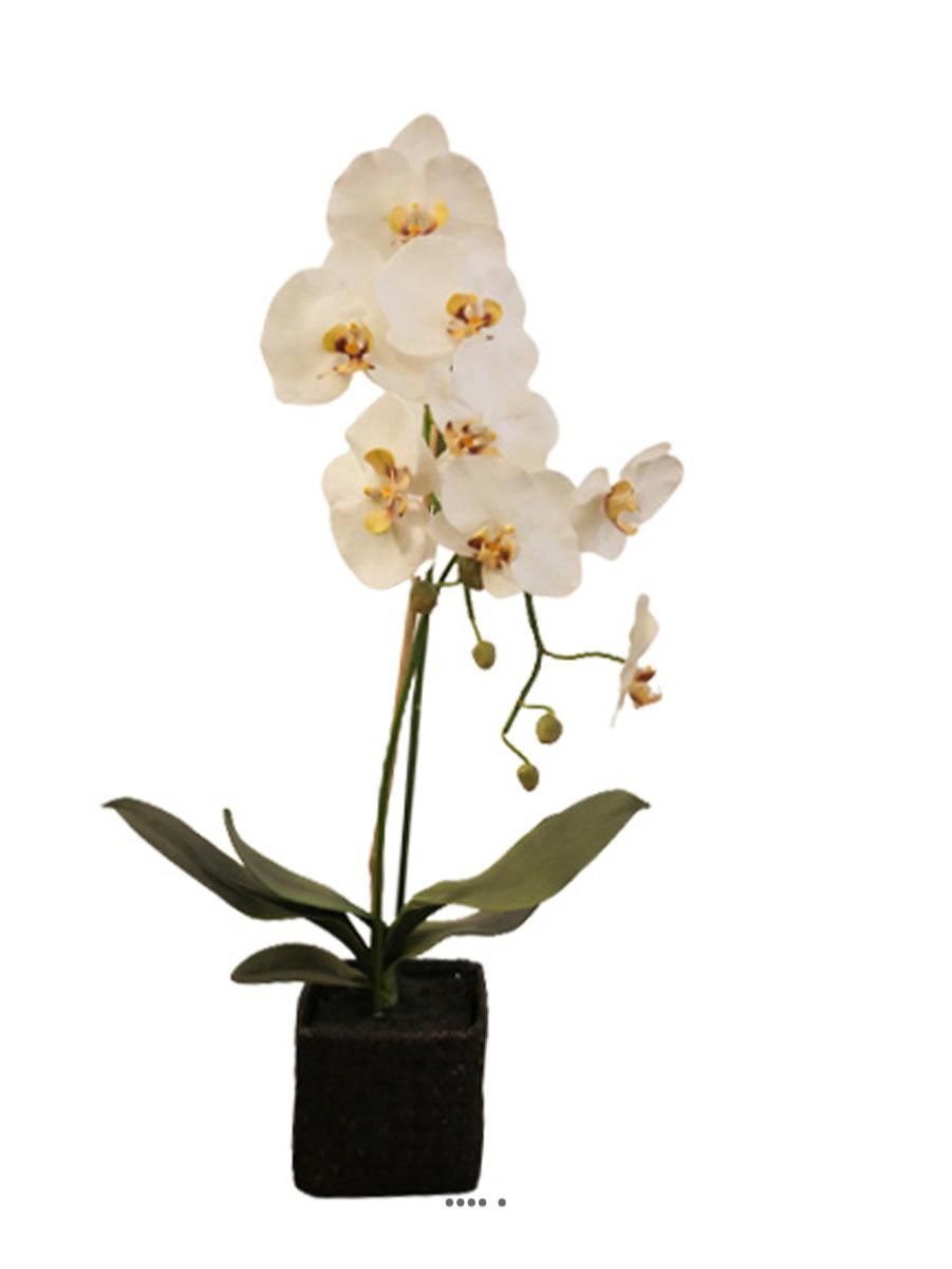 Sublime orchidée artificielle en pot H 75 cm, ARTIFICIELLES
