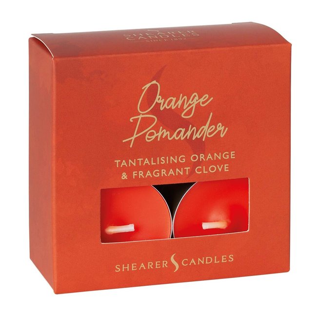 Orange Pomander Tealights (Pack of 8), orange, SHEARER