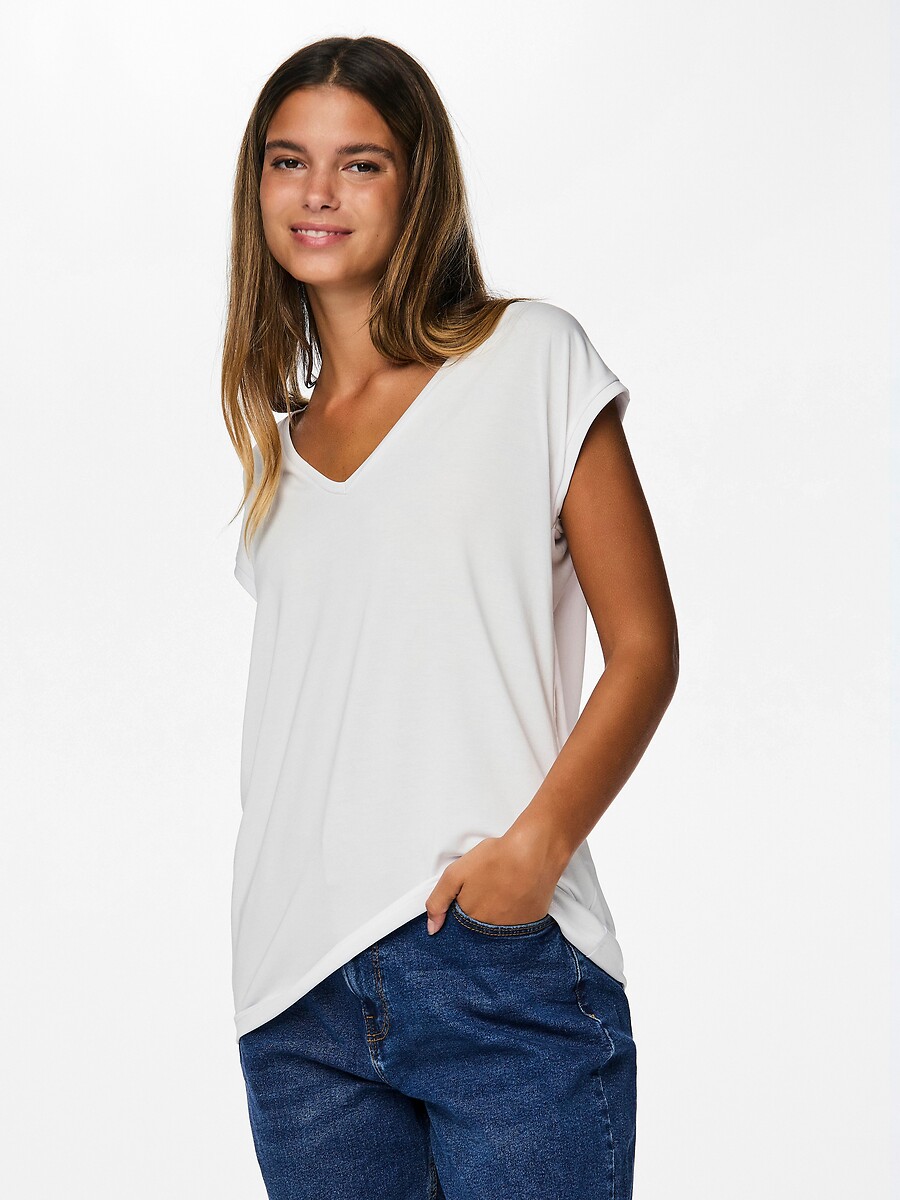 T-shirt, V-hals, PIECES
