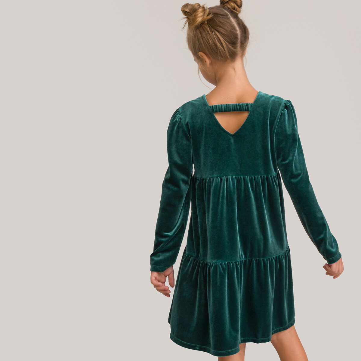 Robe patineuse manches longues 3 12 ans vert La Redoute