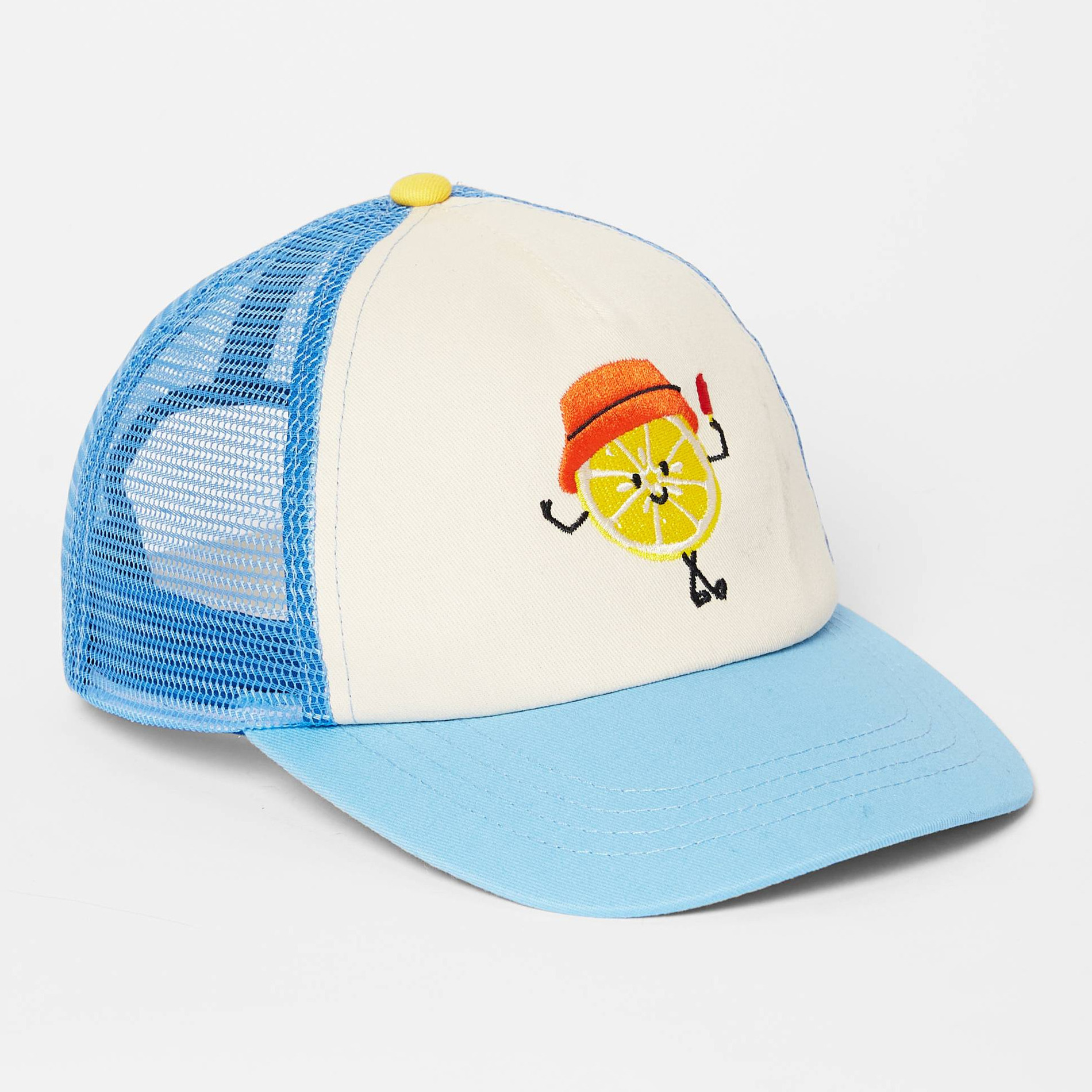 Casquette brodée en coton et résille, MONOPRIX