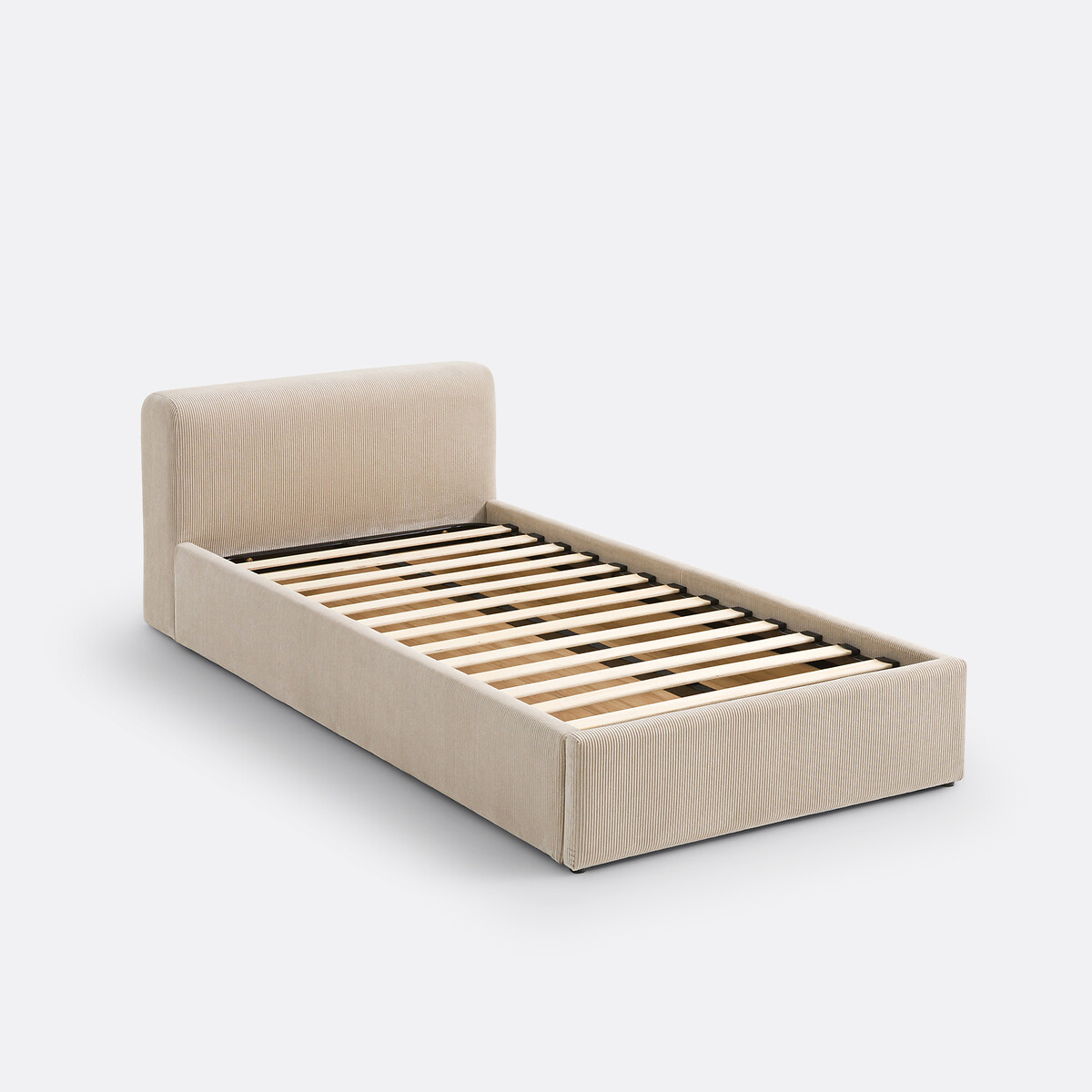 Letto matrimoniale contenitore testiera trapuntata Cody colore beige