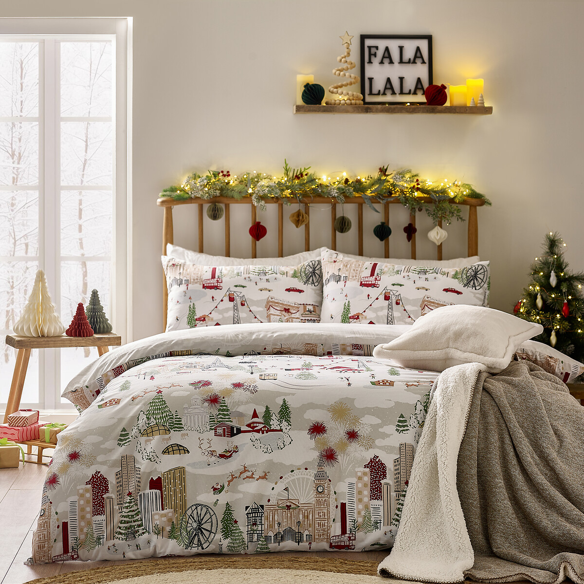 Joy To All Printed Duvet Cover and Pillowcase Set, FURN.