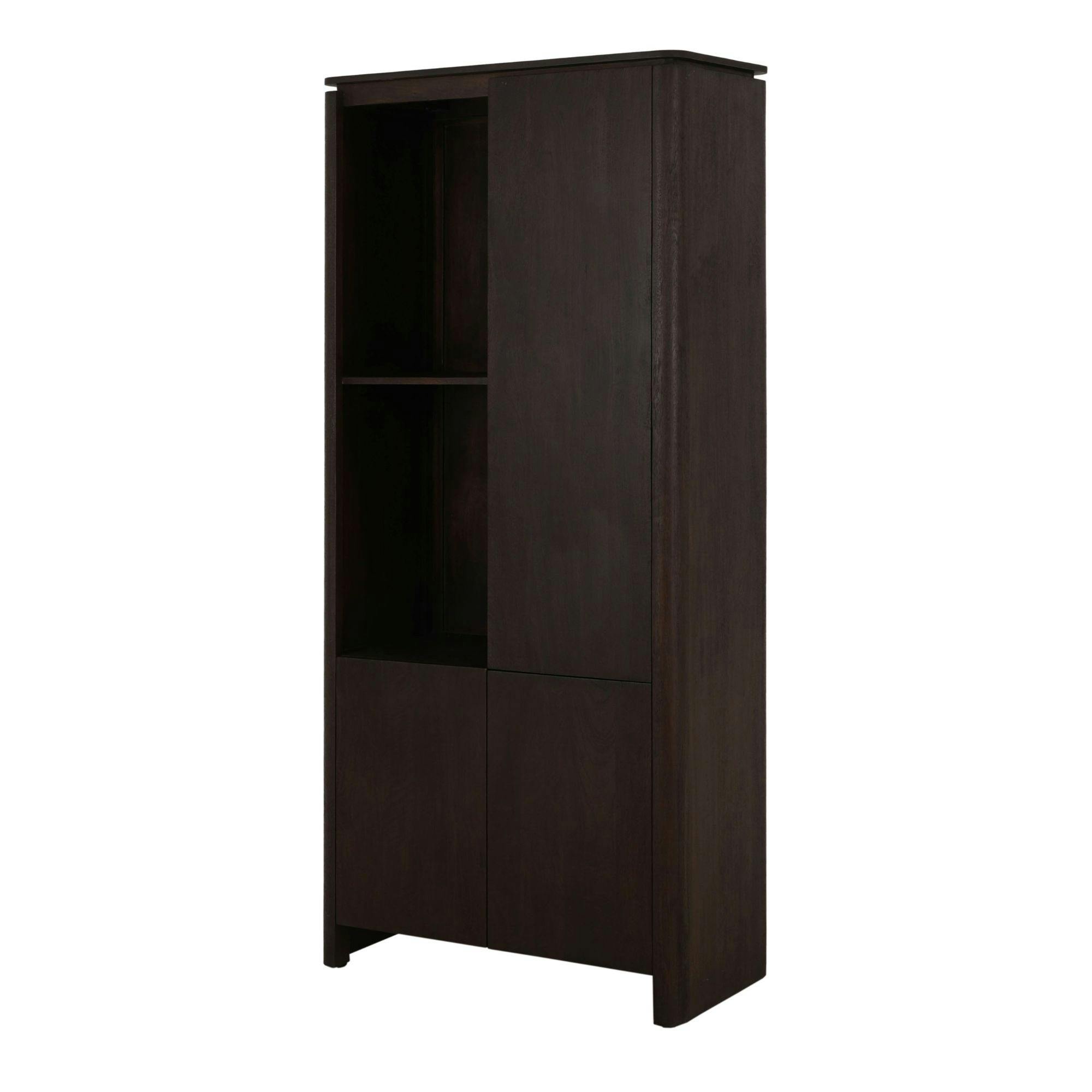 Buffet haut en bois marron 3 portes 2 niches KASO, PIER IMPORT