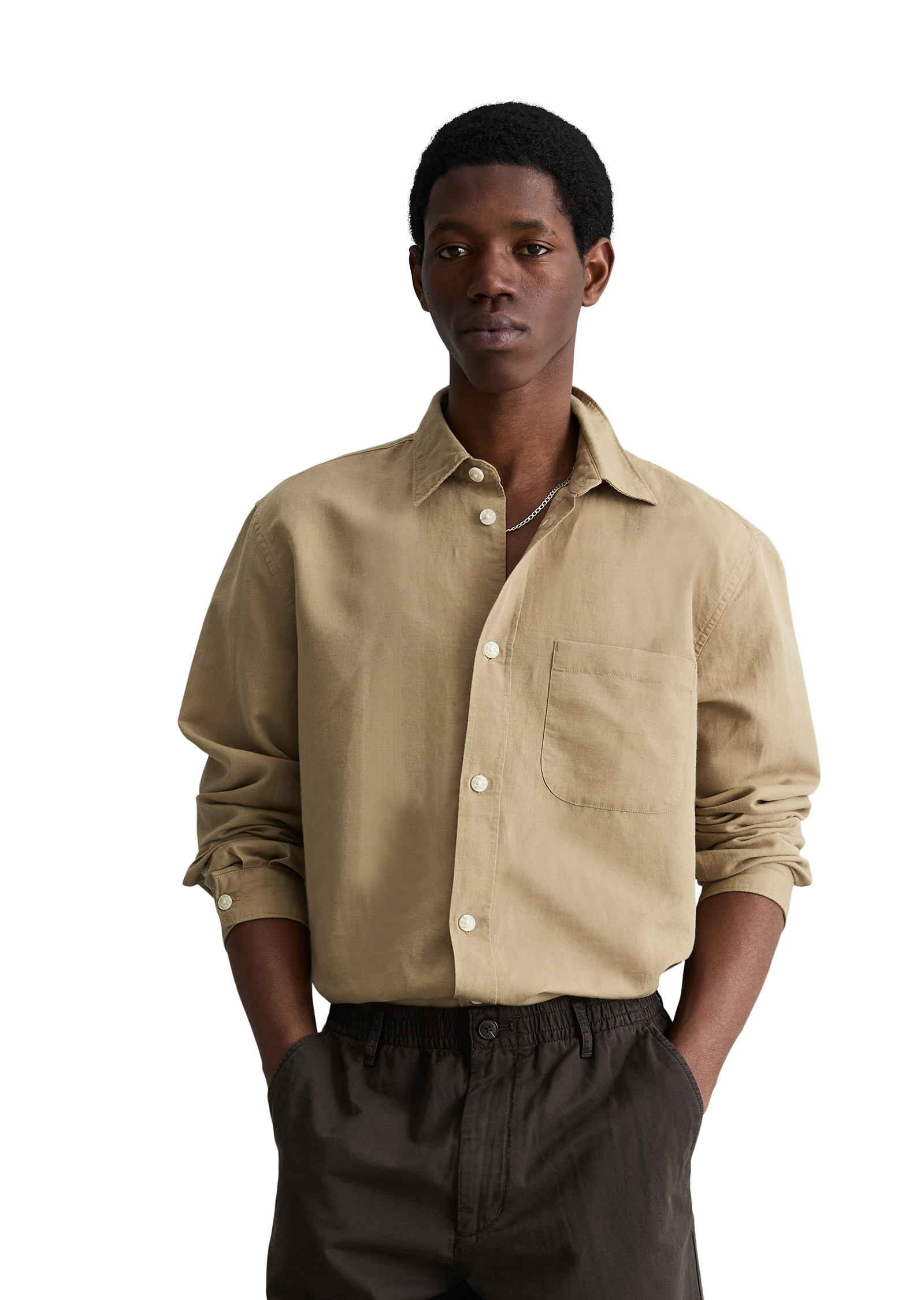 Chemise regular en lin et en coton bio, MARC O’POLO DENIM