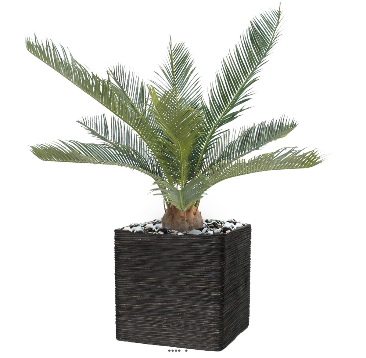 Palmier Cycas Artificiel en pot H 50 cm Vert, ARTIFICIELLES