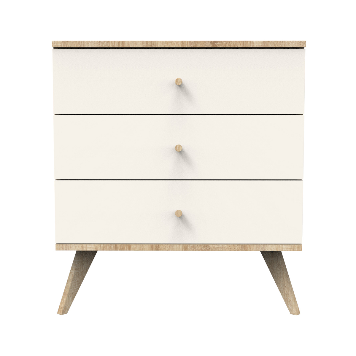 Commode 3 tiroirs avec pieds bois, SAUTHON