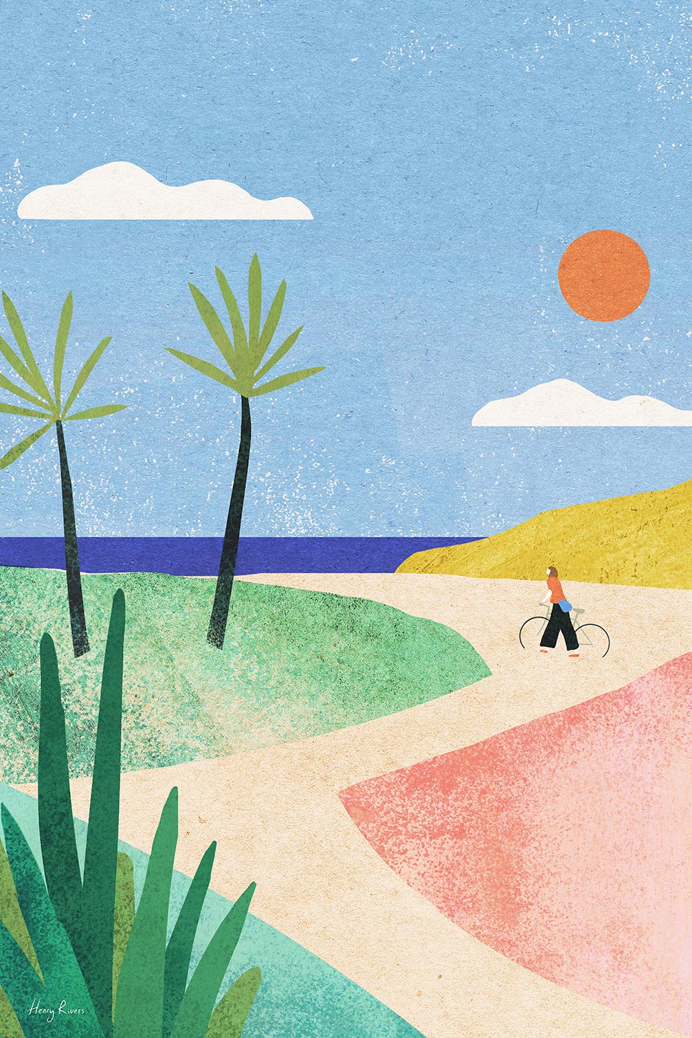 Tableau paysage beach girl, HEXOA