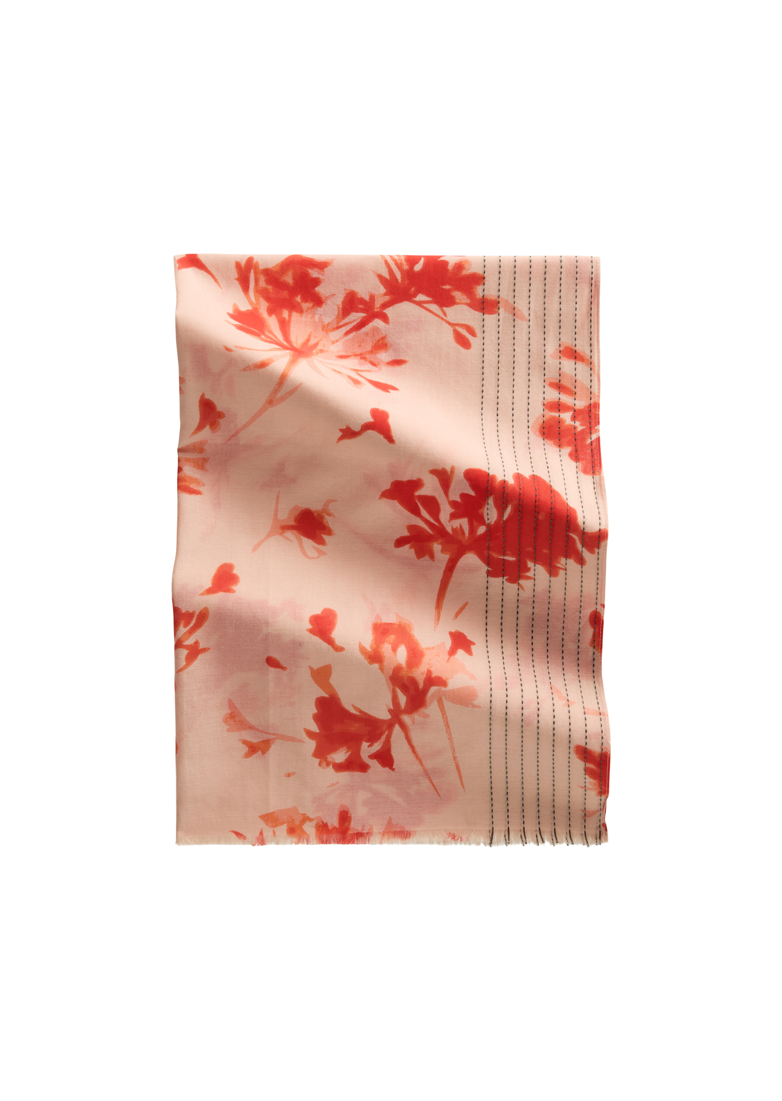 Foulard à motifs avec broderie et bordure à franges, MARC O'POLO