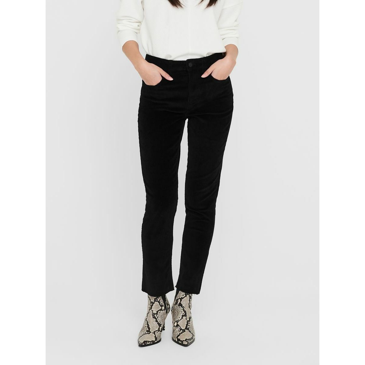 pantalon femme velours noir