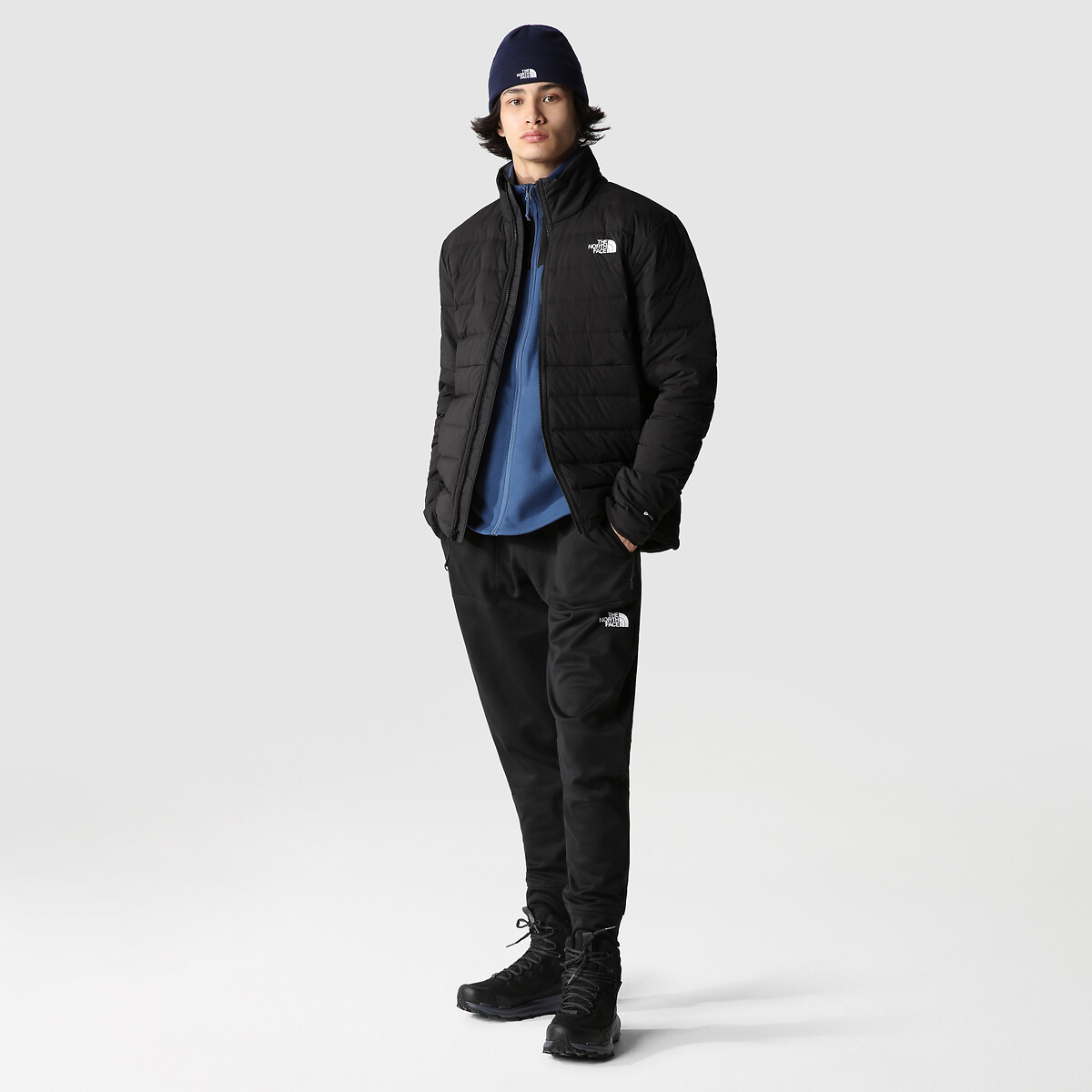 Belleview warm padded jacket with logo print and high neck black