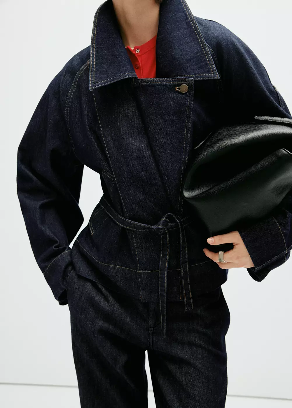 Trench denim ceinture, MANGO