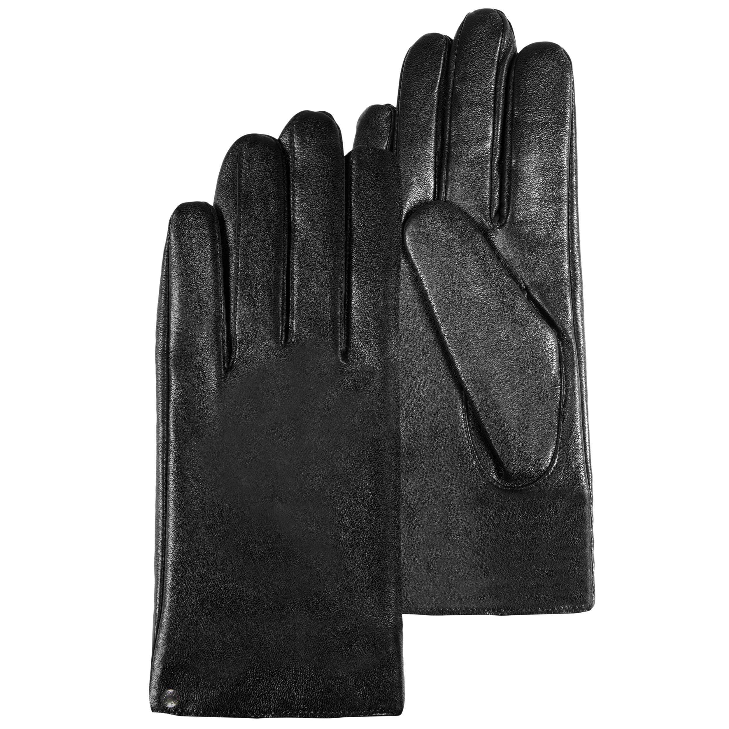 Gants tactiles en cuir d'agneau - doublés micro imitation fourrure, ISOTONER