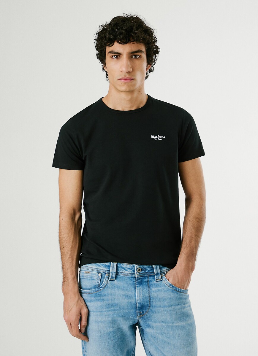 Camiseta de cuello redondo stretch Original Basic, PEPE JEANS