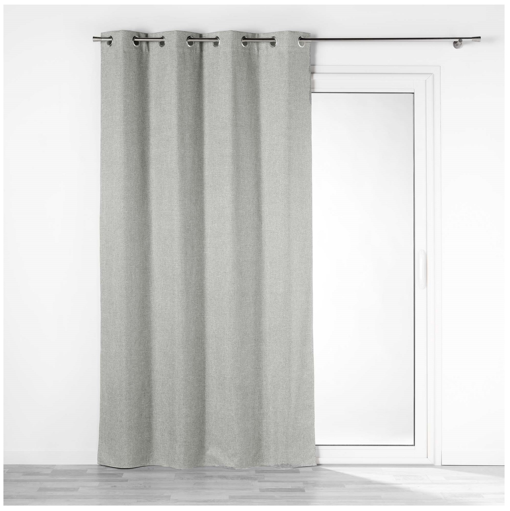Rideau a oeillets occultant 140 x 260 cm Crepuscules gris, EDEN