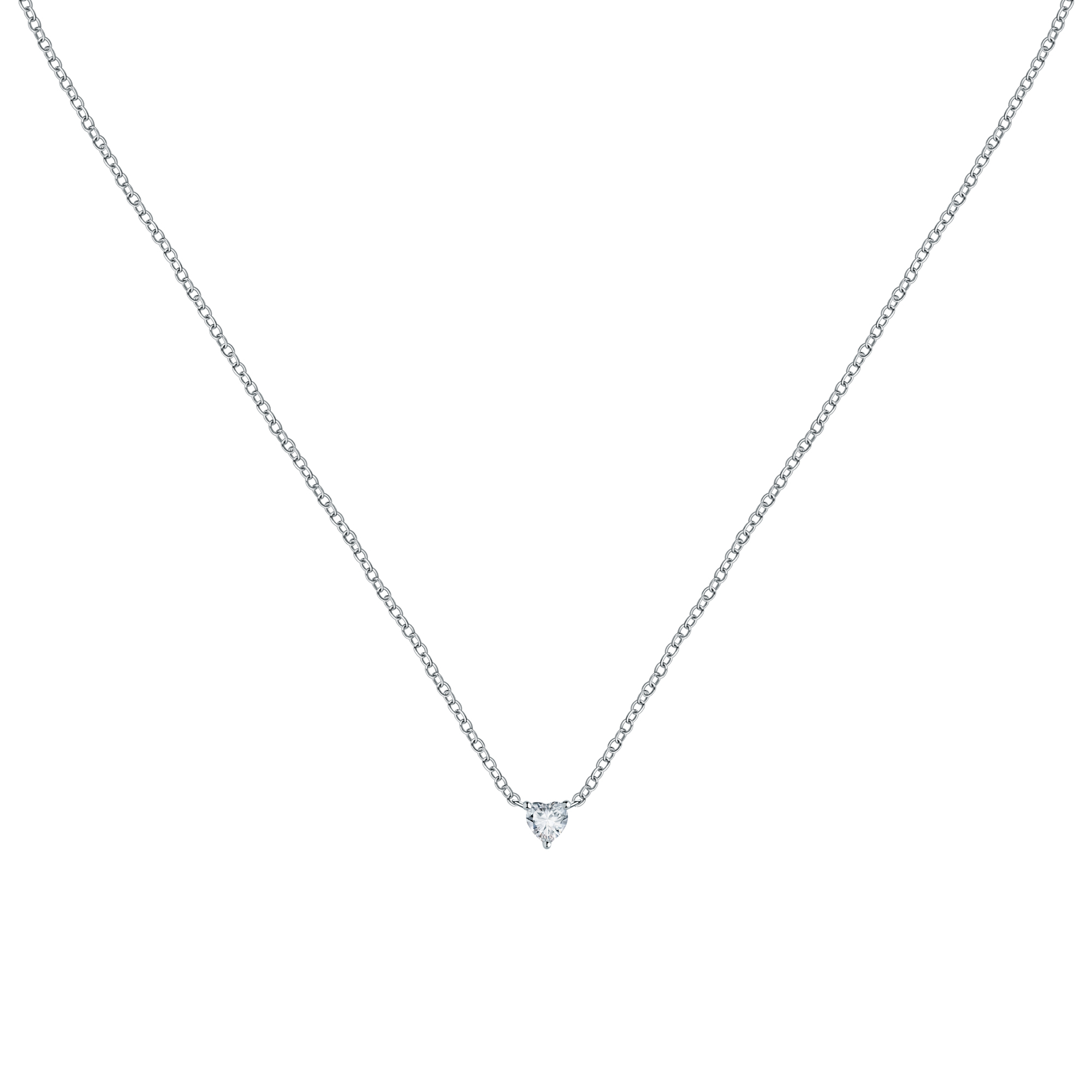 Collier en acier, cristaux, SILVER, LA PETITE STORY