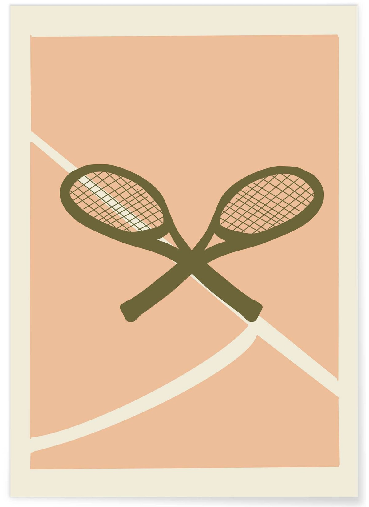 Affiche Tennis Vintage Raquettes Croisées, L'AFFICHERIE