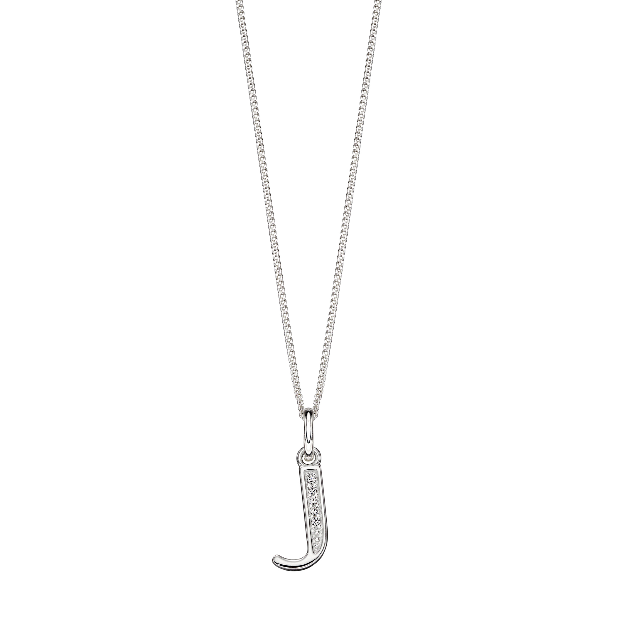 Initial j deals necklace silver