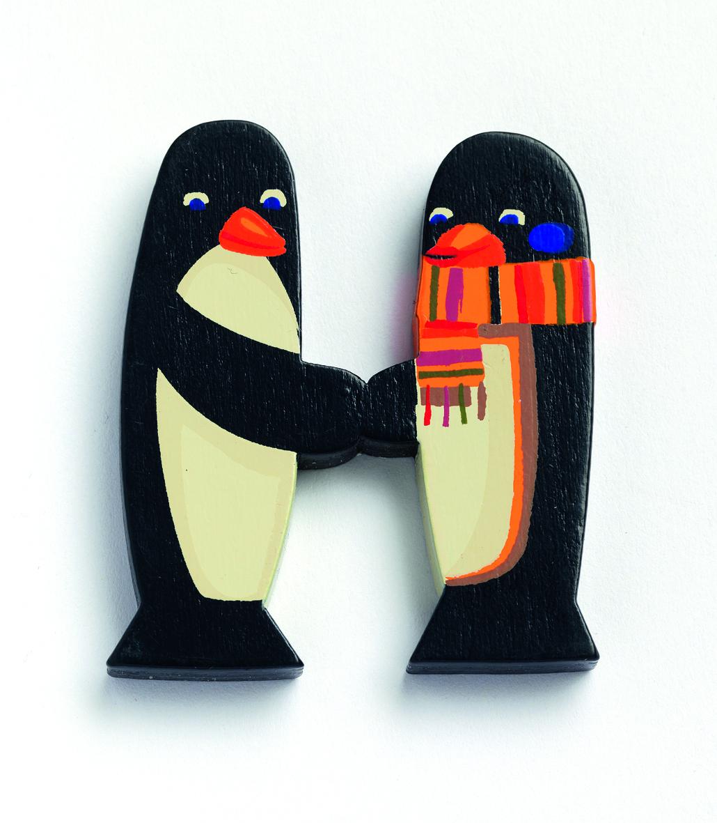Lettre animaux en bois H, DJECO