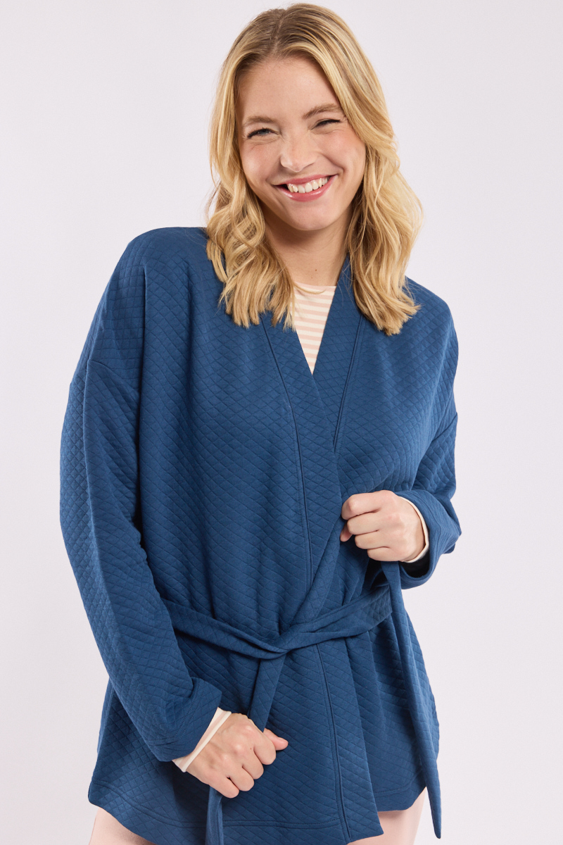 Kimono court homewear en coton, ARMOR-LUX