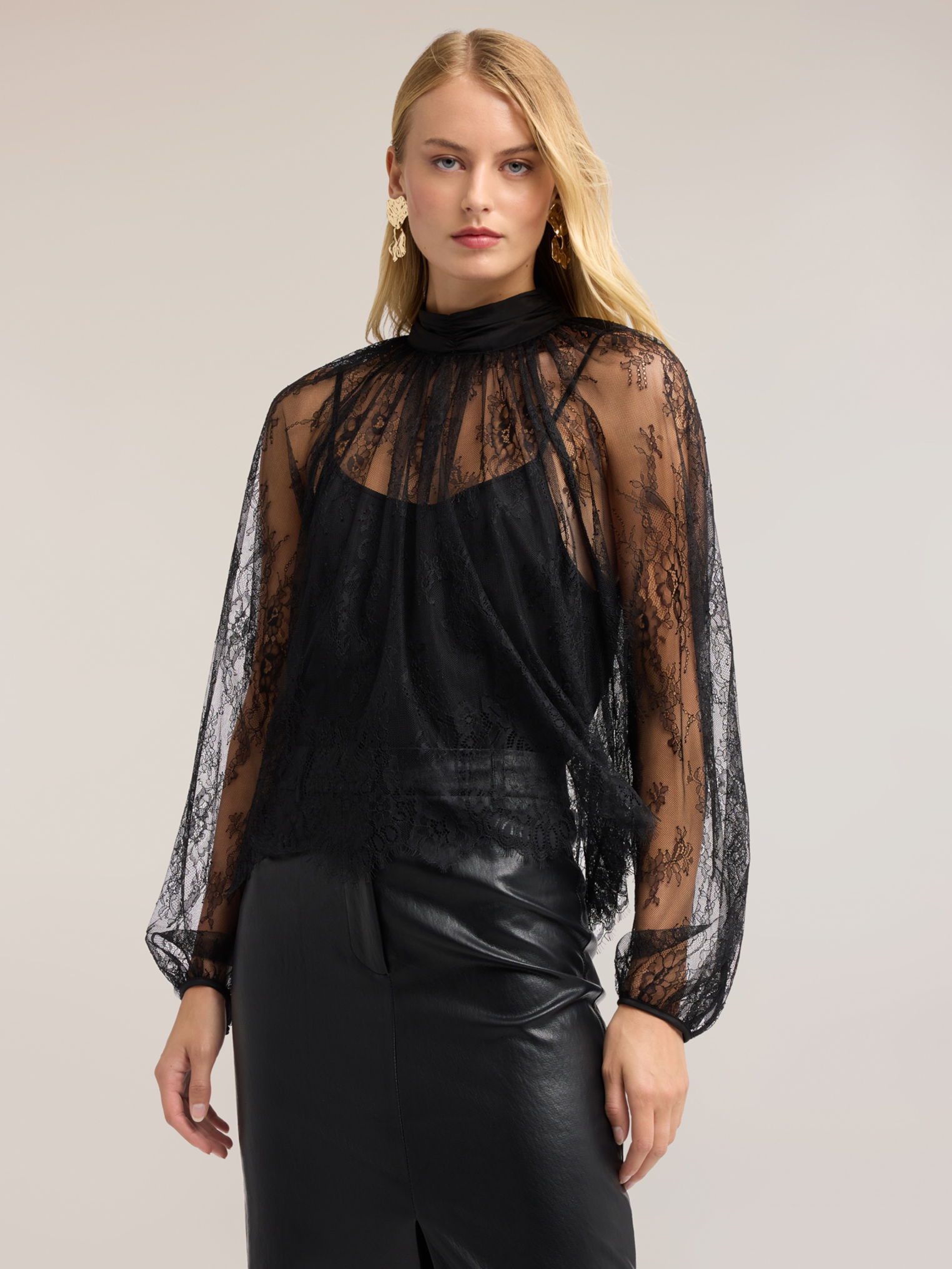 Blouse avec col drapé, MOTIVI