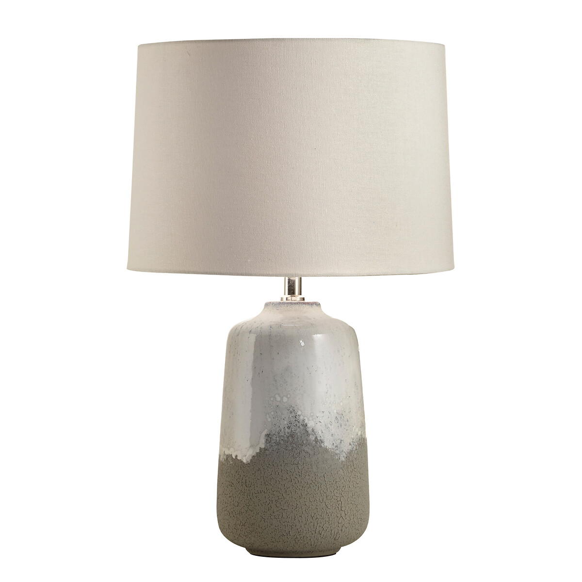 Grey Ceramic Le Base With Ivory, Ivory Drip Ceramic Table Lamp