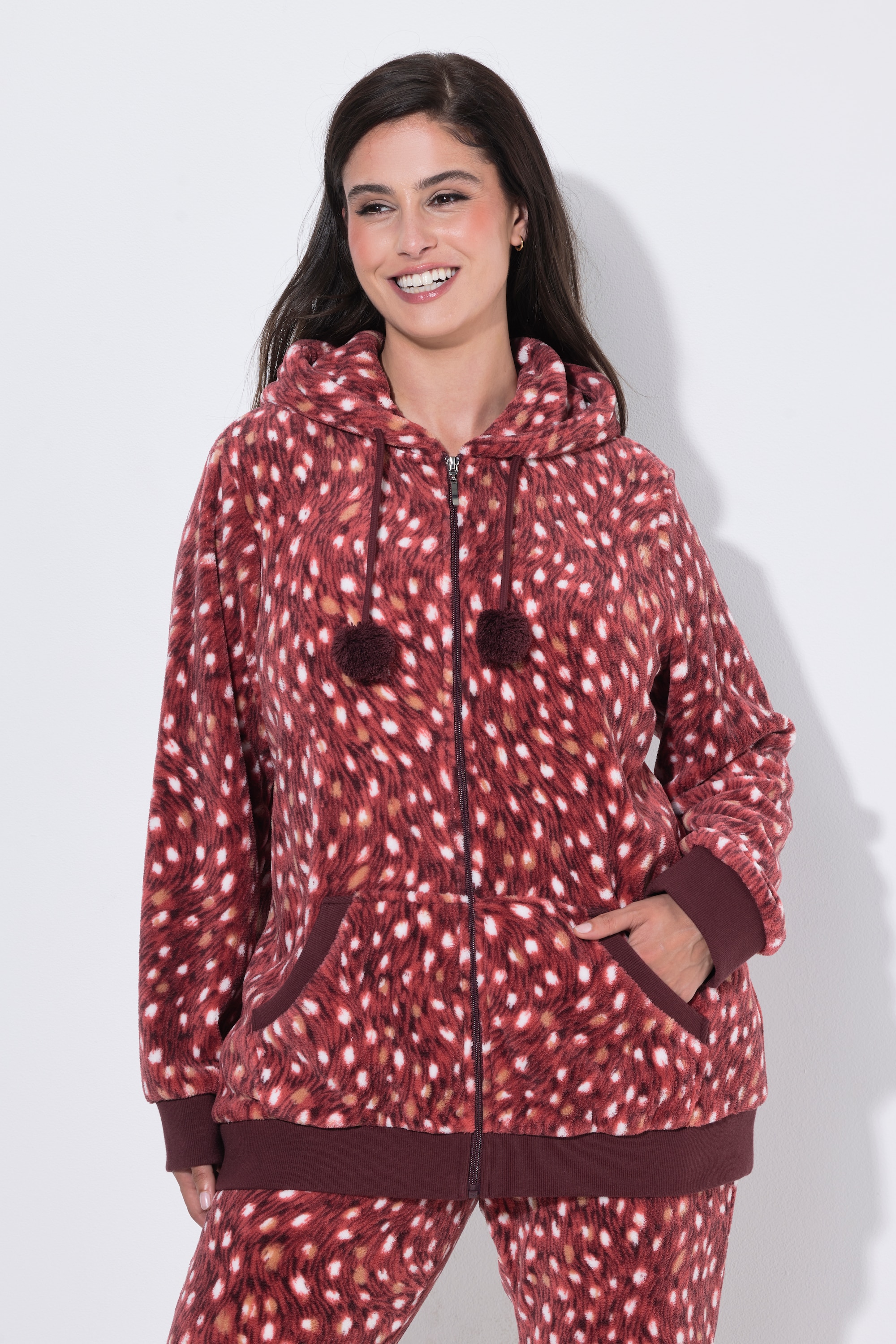 Veste d'intérieur, tissu peluche à motif, ULLA POPKEN