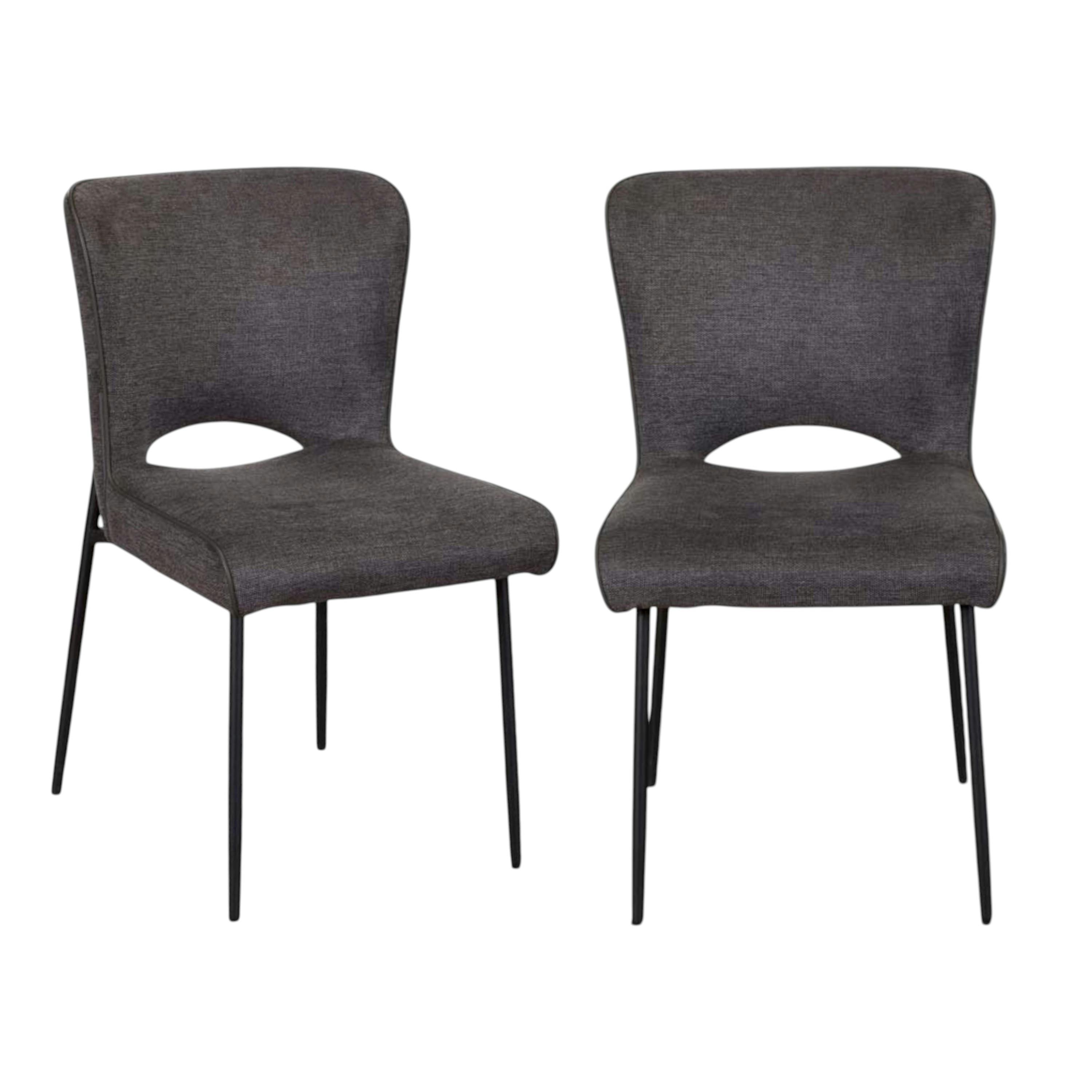 Chaise en tissu passepoil (lot de 2) OKA, PIER IMPORT