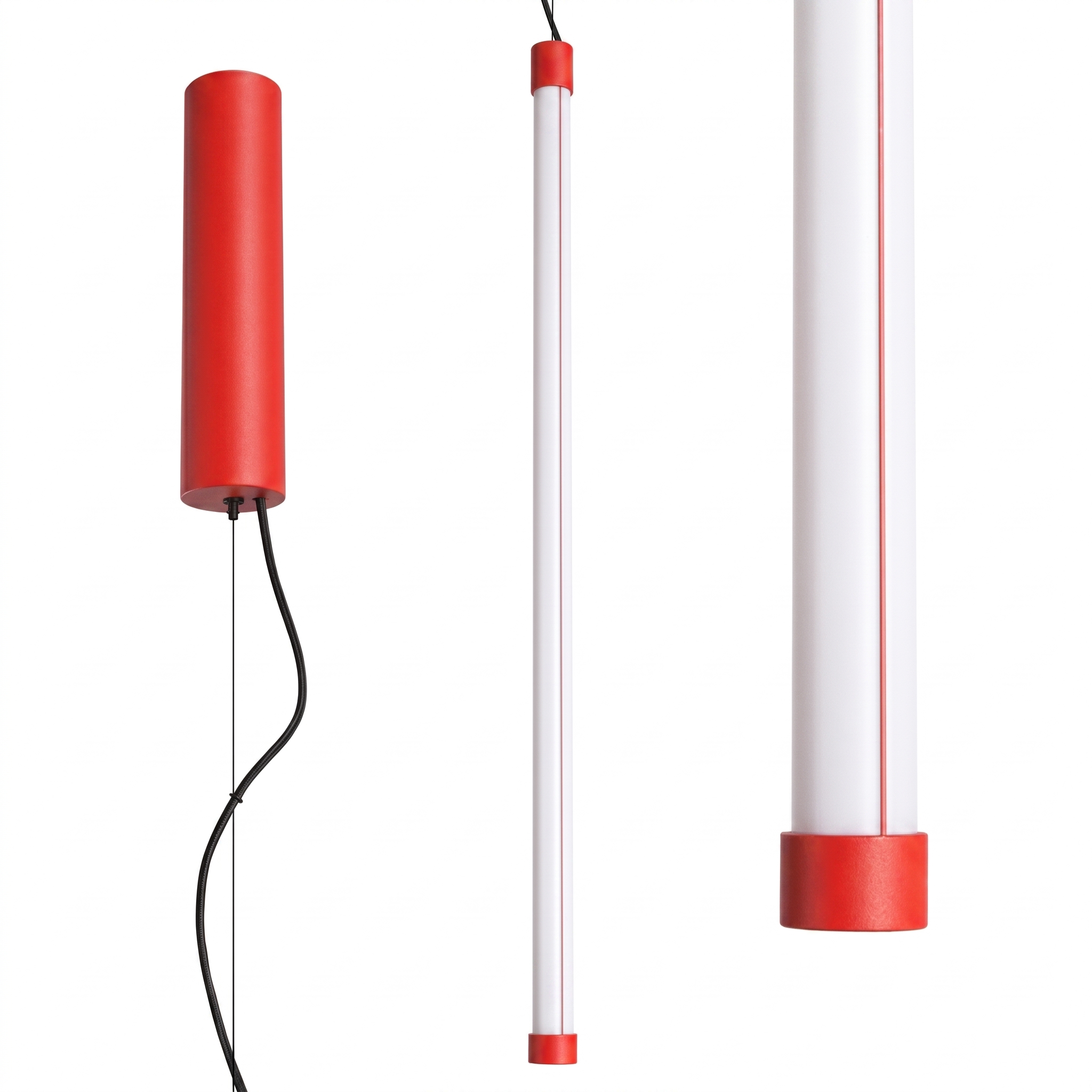 Suspension Acier Rouge LED 1 Trang, EDEN