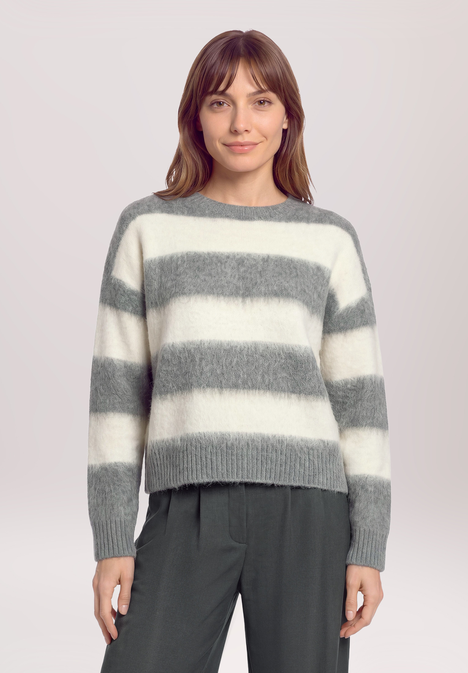 Pull-over en maille à bordures côtelées, BETTY & CO