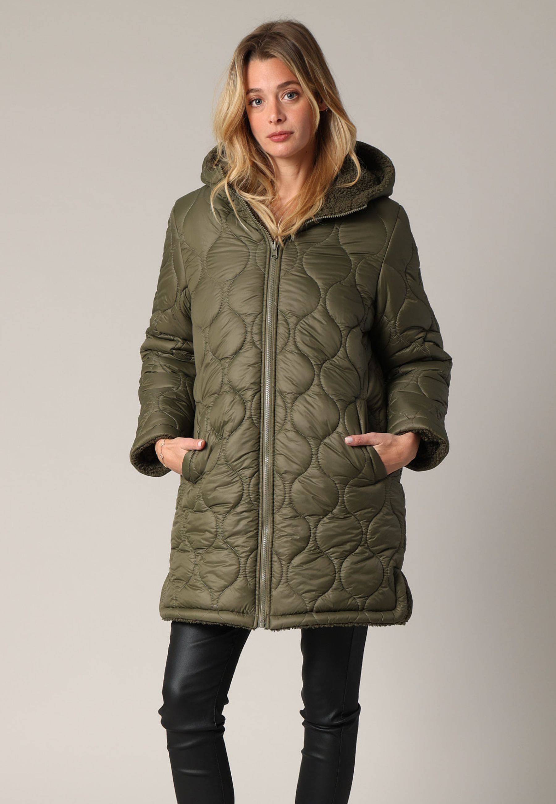 Manteau réversible en sherpa et tissu matelassé EDWINA, DEELUXE