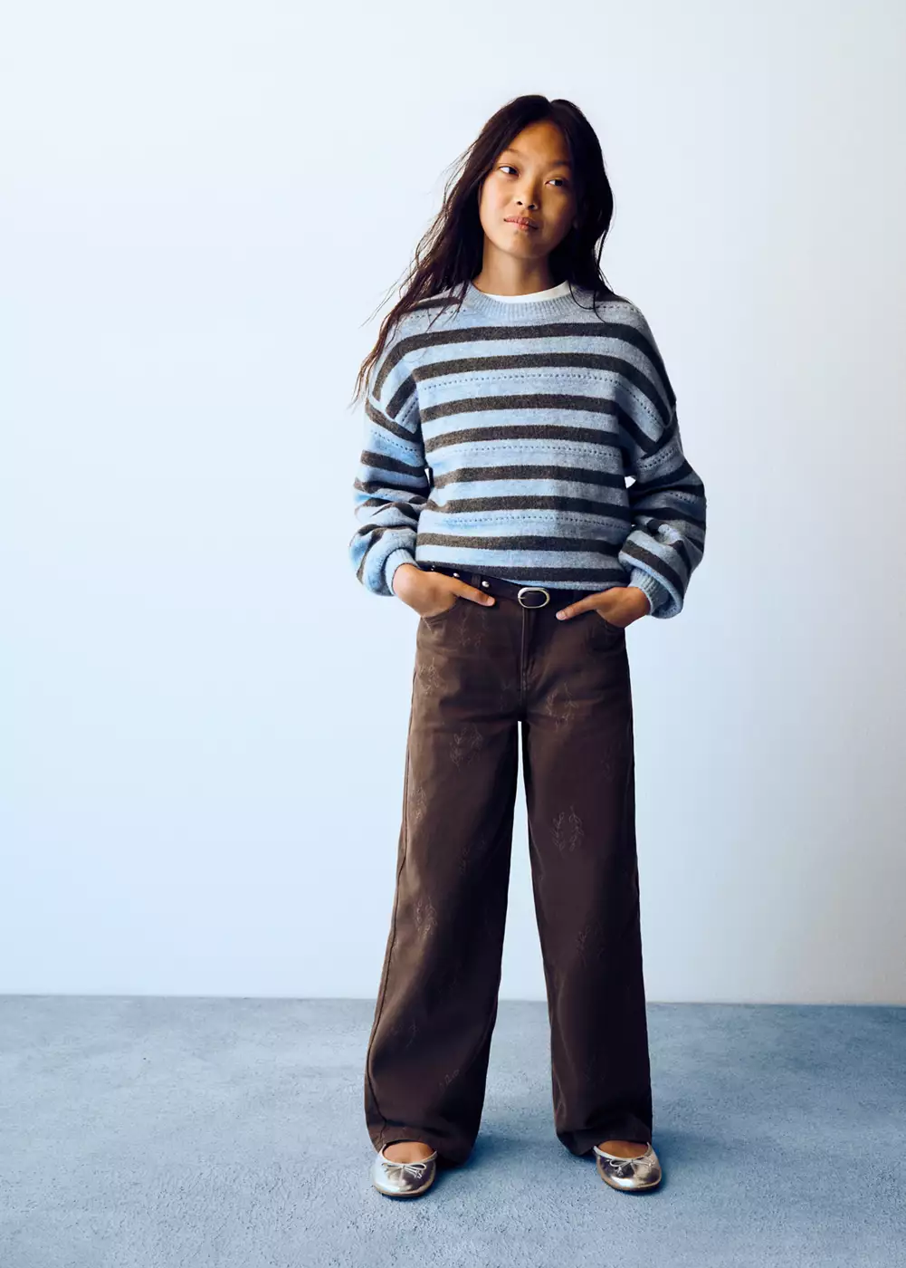 Jean wide leg imprimé, MANGO KIDS