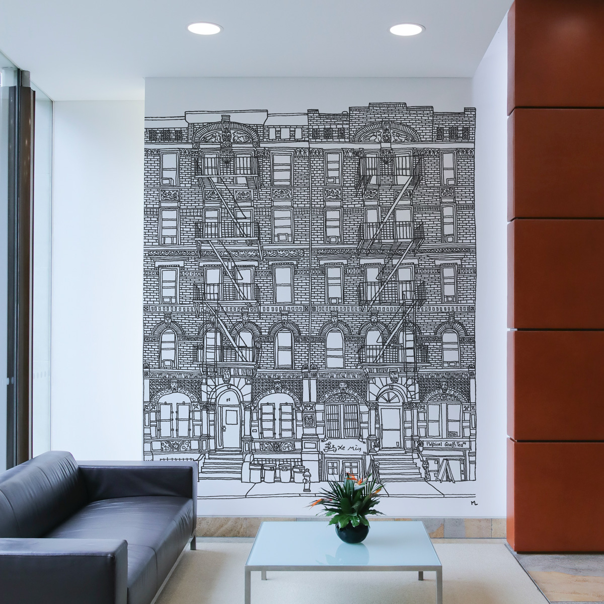 Papier peint panoramique New-York 98 St Marks Place, 225 x 250cm, ACTE DECO