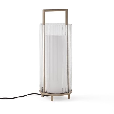 Balodi Striated Opaline Glass and Metal Table Lamp LA REDOUTE INTERIEURS